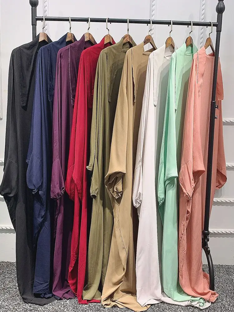 Muslim Woman Jilbab One Piece Prayer Dress Islamic Clothing Hooded Abaya Dubai Turkish Indoneisa Islam Praying Garment Solid