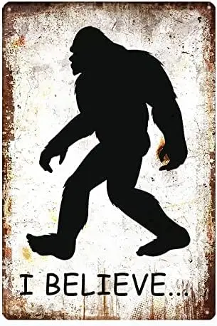 Металлическая вывеска I Believe винтажный Декор бигфута металлическая табличка на