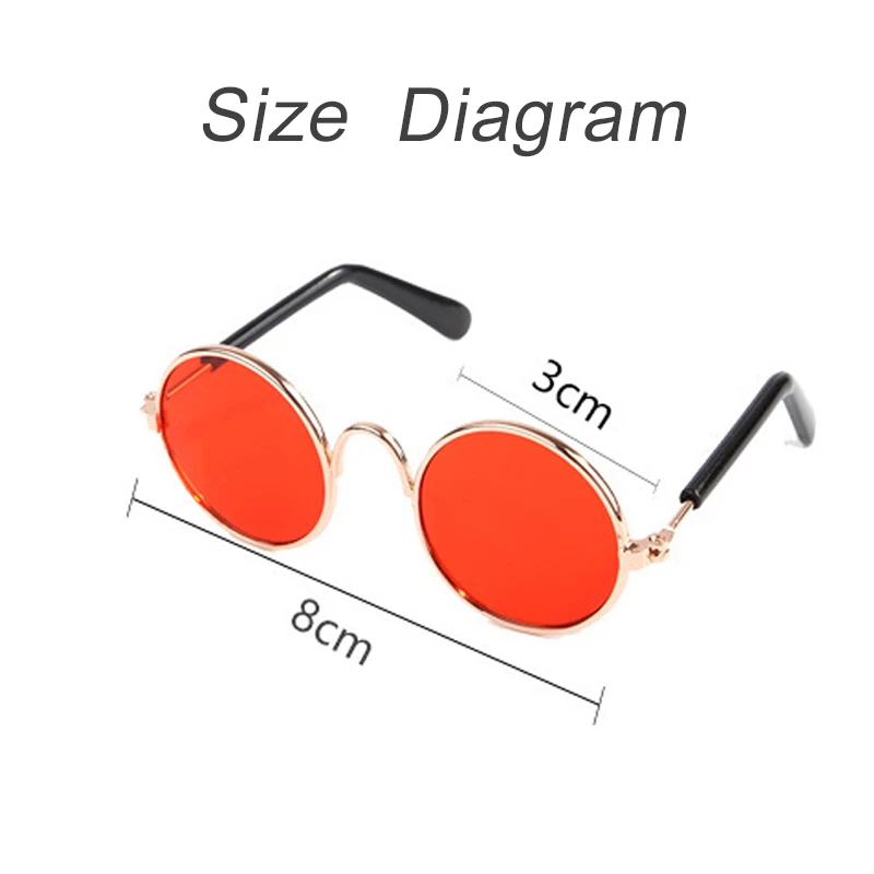 Очки солнцезащитные круглые в винтажном стиле для маленьких собак и кошек | Дом