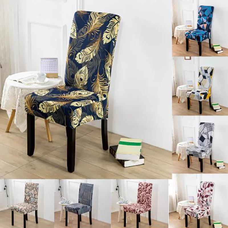 

Floral Chair Covers Spandex Elastic for Dining Room Fully Wrapped Slipcovers for Wedding Hotel Banquet Bhairs Housse De Chaise