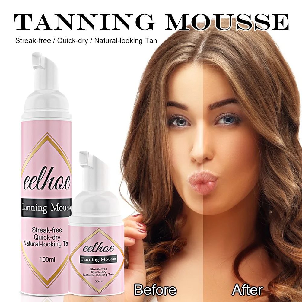 

30/100ml Self Tanning Mousse Fast Body Face Self Tanner Quick Drying Fake Bronzer Nourishing Tan Mousse Makeup