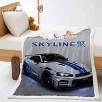 racing car sherpa blanket 3d printed extreme sports thick blanket home textile office nap blanket