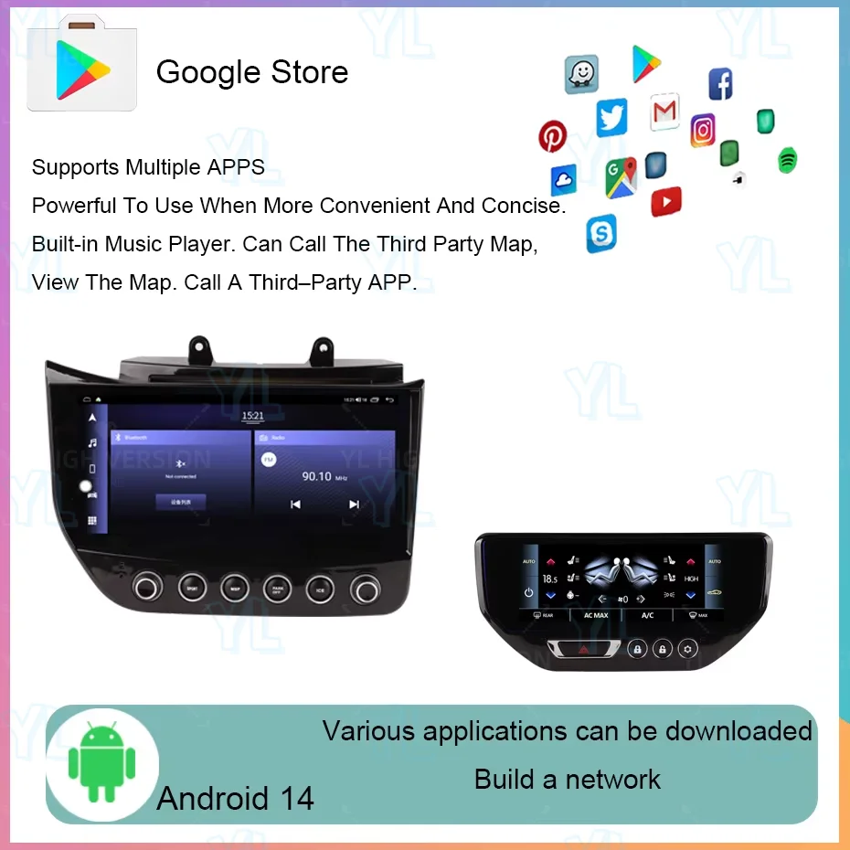 Автомобильный радиоприемник переменного тока Android 13, панель для Maserati Gran Turismo GT GC 2007-2015, стерео мультимедийный плеер, авто Carplay, GPS, DSP, головное устройство (art.: 3920d45f87540) - 3920d45f87540