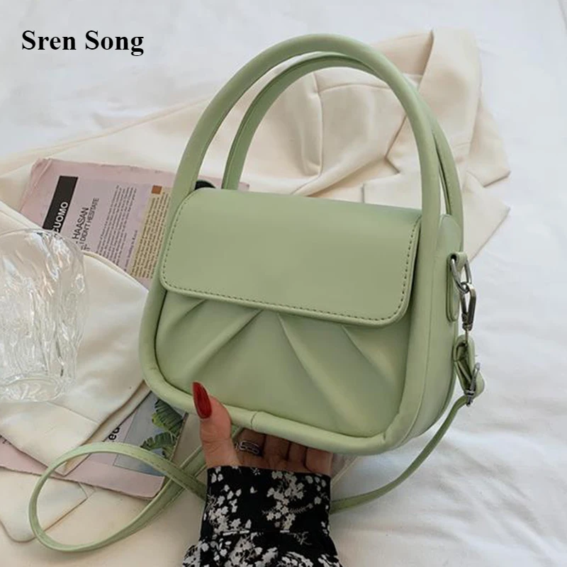 Женская сумка новинка 2021 темпераментная Портативная на плечо со складками