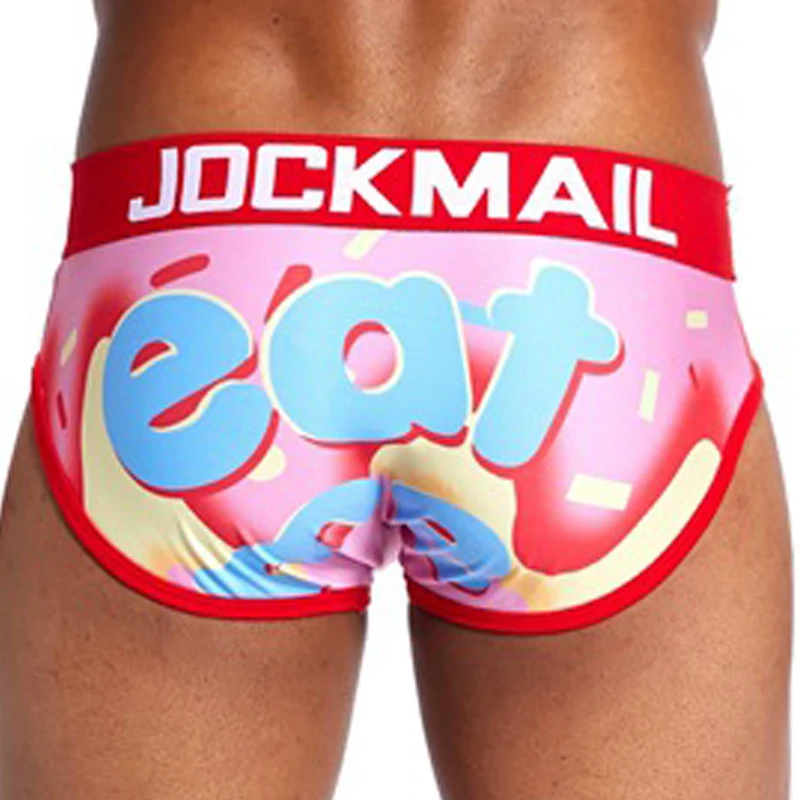 

Трусы-брифы Jockmail мужские с мультяшным принтом, пикантное модное нижнее белье, дышащие удобные трусы с низкой посадкой