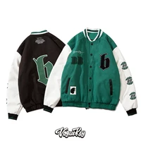 spring and autumn trendy brand hip hop embroidered jacket mens trend high street color matching loose casual baseball jacket