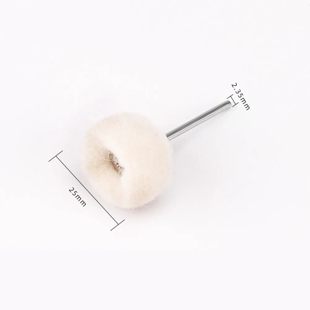 

10pcs Wool Polishing Brush 2.35 X 3mm Finishing Ball Wheels Buffing Mini Grinding Head Wool Ball Equipment Power Tools Drill Bit