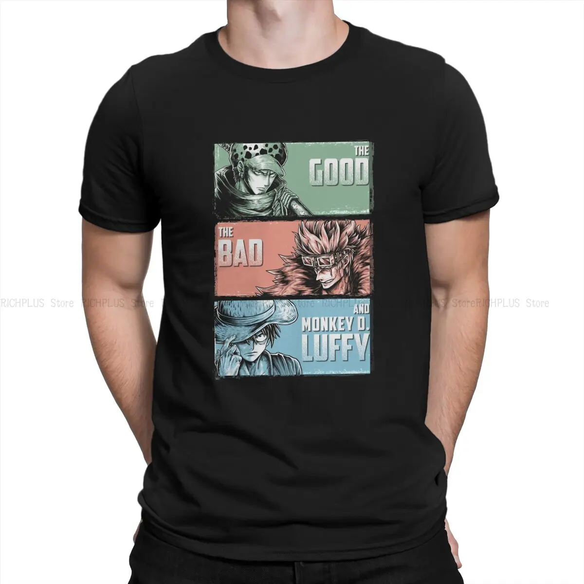 

Мужская футболка с принтом «The Good The Bad And Monkey D Luffy Basic»