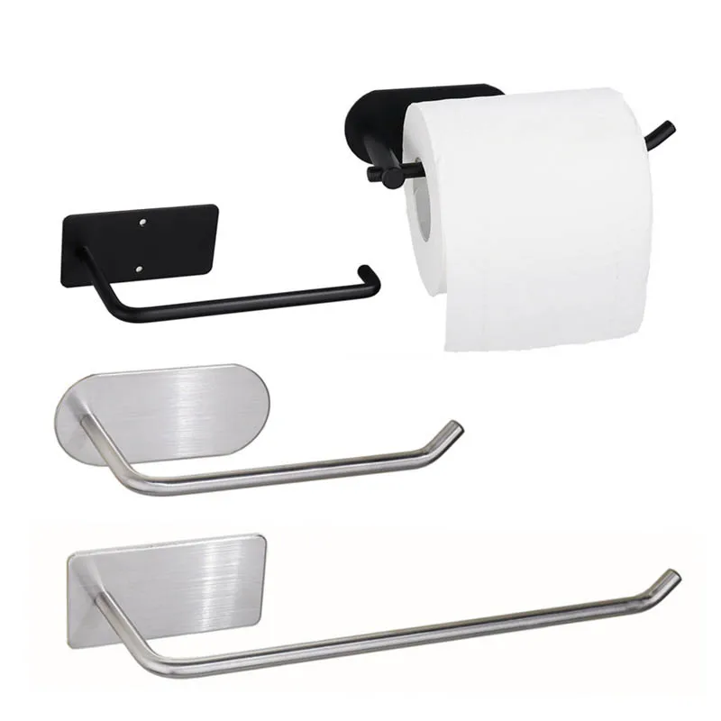 

Toilet Wall Mount No Punching Paper Holder Stainless Steel A Variety Of Styles Bathroom Kitchen Paper Towel Placement Bracket