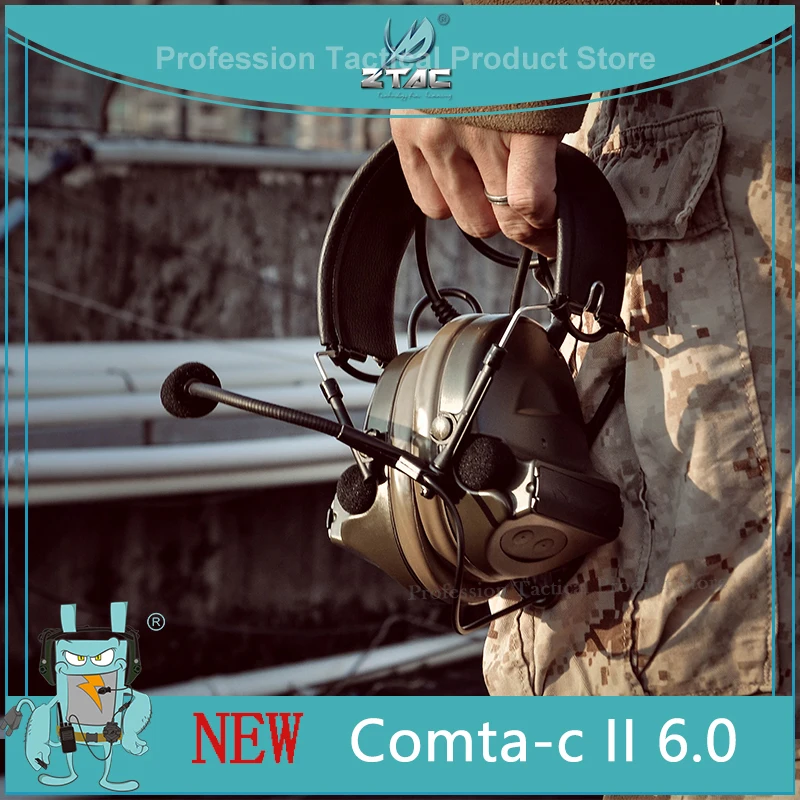 Z-TAC Tactical Comta II Headset Pelto Military Noise Reduction Pickup Helmet Headphones Softai For Hunting Shooting Accessor