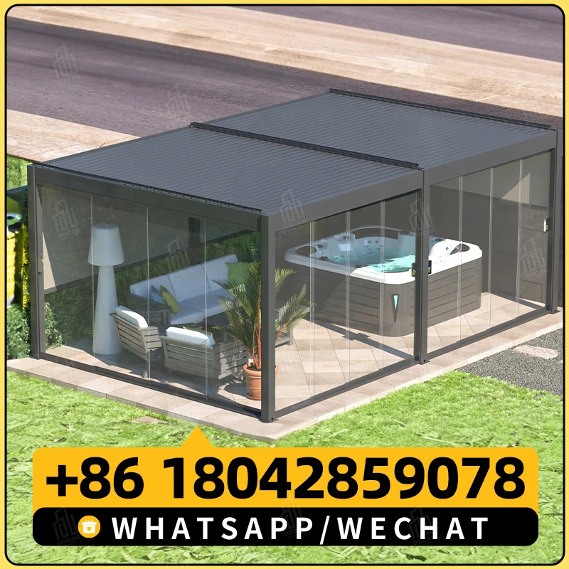 Индивидуальная уличная садовая патио моторизованная Выдвижная на крыше