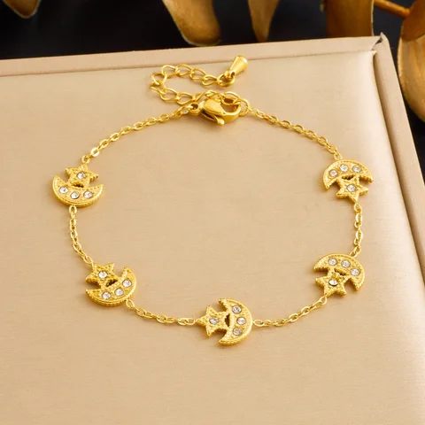 DIEYURO золотой браслет с цирконами