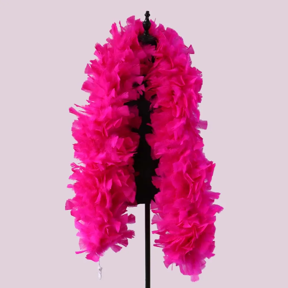 

200 Gram Rose Red Turkey Marabou Feather Boas Trim Scarf 2 meter Feathers Clothing Belt Wedding Party Shawl Decoration Plumes