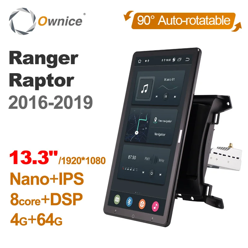 

Android 10.0 Ownice Car Radio 1din for Ford Ranger Raptor 2016 - 2019 Car Auto Audio Video System Unit HDMI 13.3 Inch 1920*1080