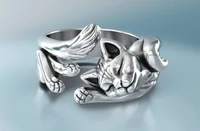 delysia king women vintage alloy cat style ring exquisite originality elegant temperament rings birthday present
