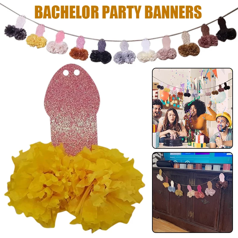 

1set Funny Naughty Bachelor Bachelorette Party Decoration Hanging Banners Halloween Party Decoration Bunting Flags Birthday Favo