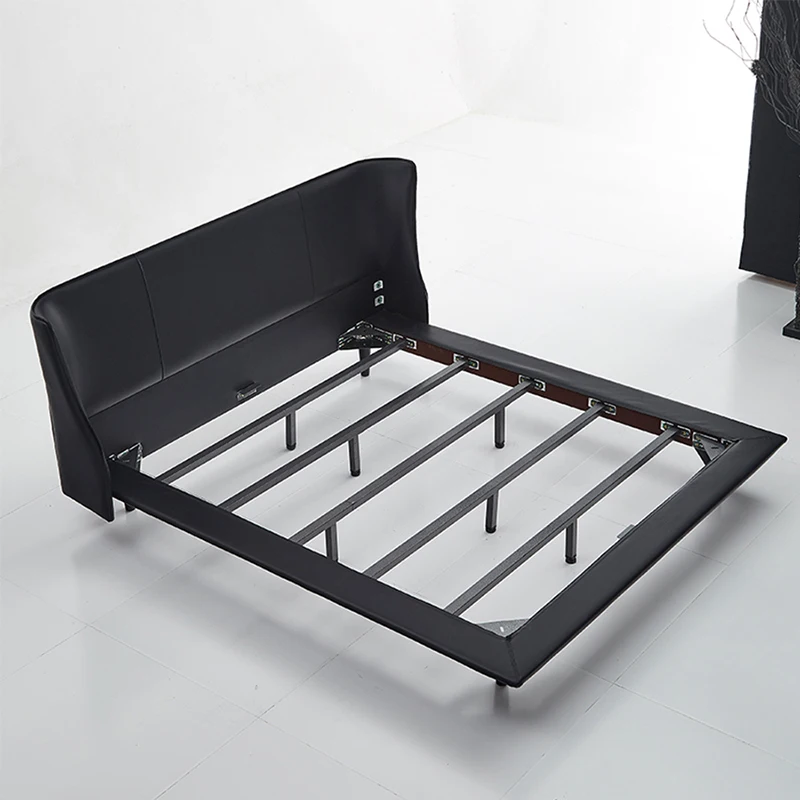 Эстетические кровати в скандинавском стиле роскошные кожаные минималистичные