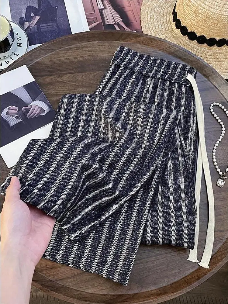 Брюки больших размеров с драпировкой серые новые высокой талией High Street свободные