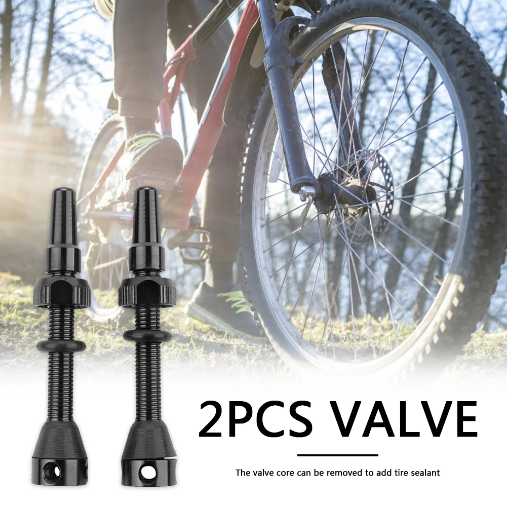 

Tire Presta Valve Bike Tubeless w/ Cap Biking Portable CNC Alloy Stem 40mm Mountain Road Dustproof Cycling Parts