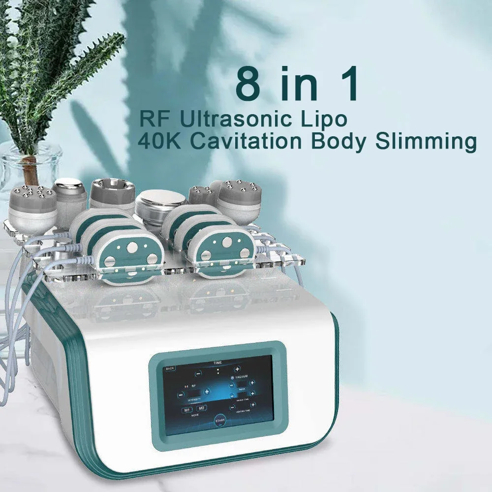 Портативная вакуумная кавитация 8 в 1 40K для скульптурирования тела liposuctiom mechina fet