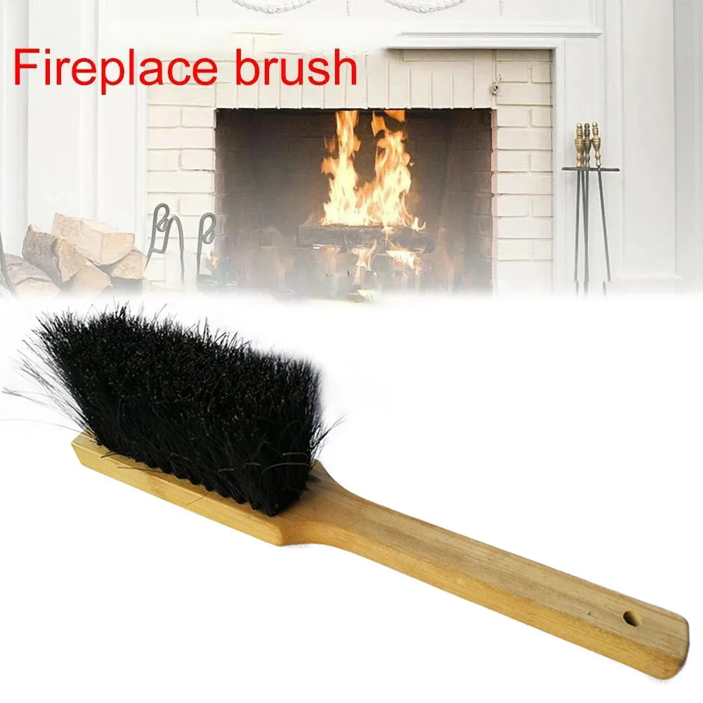 

1pc Fireplace Brush Wooden Handle Shape Brush Head Fireplace Fire Hearth Fireside Brush Home Cleaning Tool Accessories