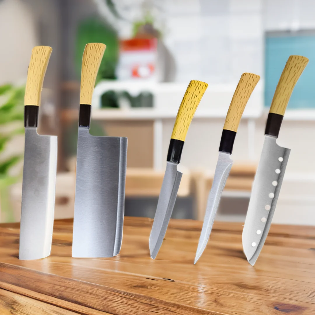 Кухонный тесак кованый японский нож шеф-повара для резки суши Сантоку