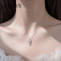 nordic versatile moonstone water drop geometric zircon pendant necklace women light luxury charm party jewelry