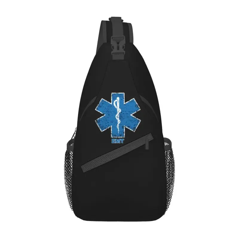 

Emt Star Of Life Sling Chest Bag Customized Paramedic Medic Ambulance Crossbody Shoulder Backpack for Men Travel Hiking Daypack