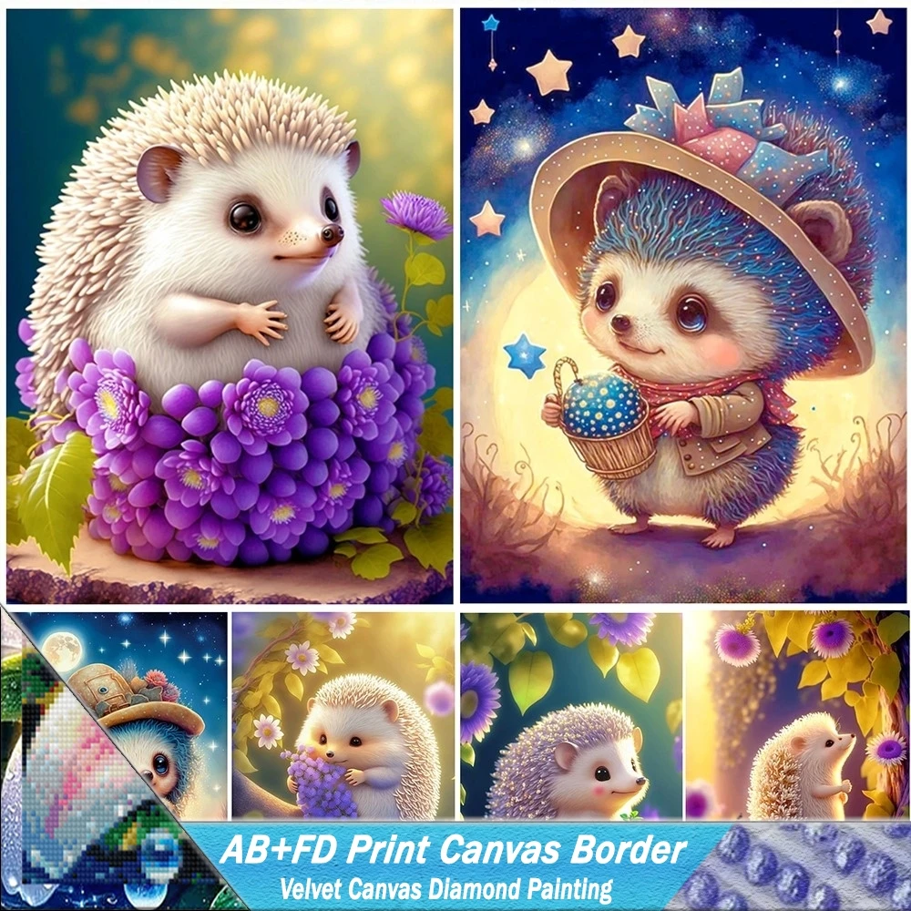 Diy 5D AB + FD принт холст бордюр алмазная живопись мультфильм ежик горный хрусталь