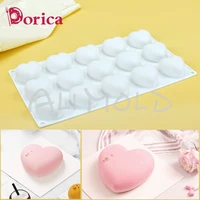 dorica 15 cavities valentines love heart silicone mousse mold chocolate cake mould cake decorating tools baking accessories