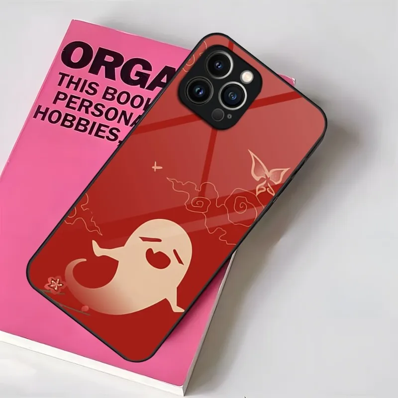 Чехол для телефона Genshin Impact Hu Tao Spirit Ghost IPhone 14 Pro 12 11 13 Mini XR XS X Max 8 7 6 Plus SE 2023 стеклянная