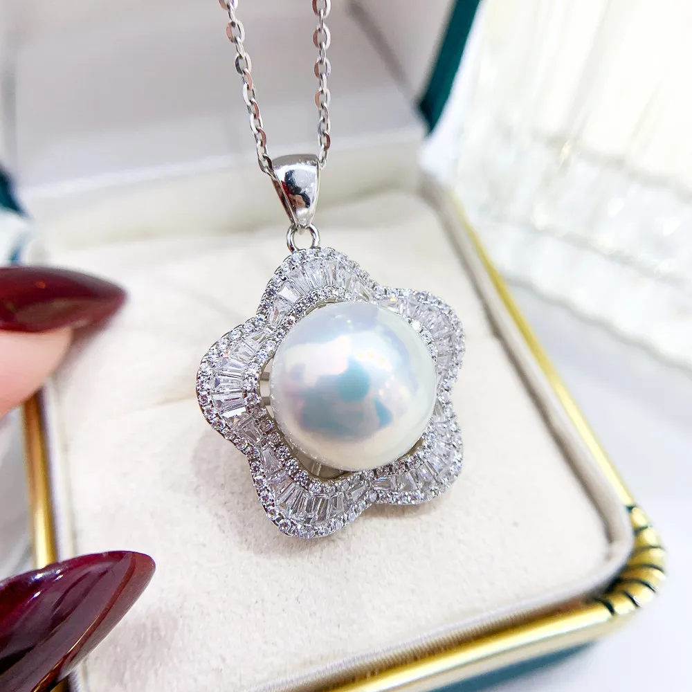 

Женский кулон «сделай сам» из серебра 925 пробы с бусинами 11-13 мм