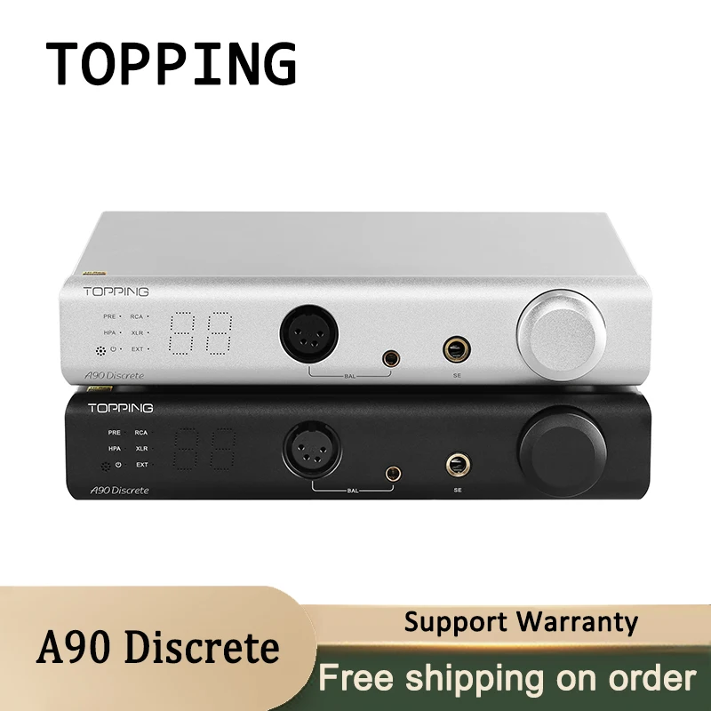 

TOPPING A90 Discrete Fully Dirscrete Balanced Headphone Amplifier NFCA 4Pin XLR /4.4 Balanced/6.35mm SE Output Pre-amplifier