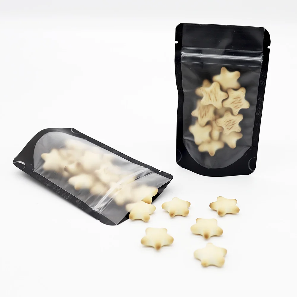 Матовый черный матовый пакет на молнии с защитой от запаха 100 шт.