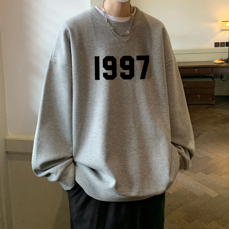 

TPJB New fashion Men's Crew Neck Hoodie Large Size Fashion Hip Hop Streetwear Casual Autumn Male Sweatshirts Unisex Pullovers
