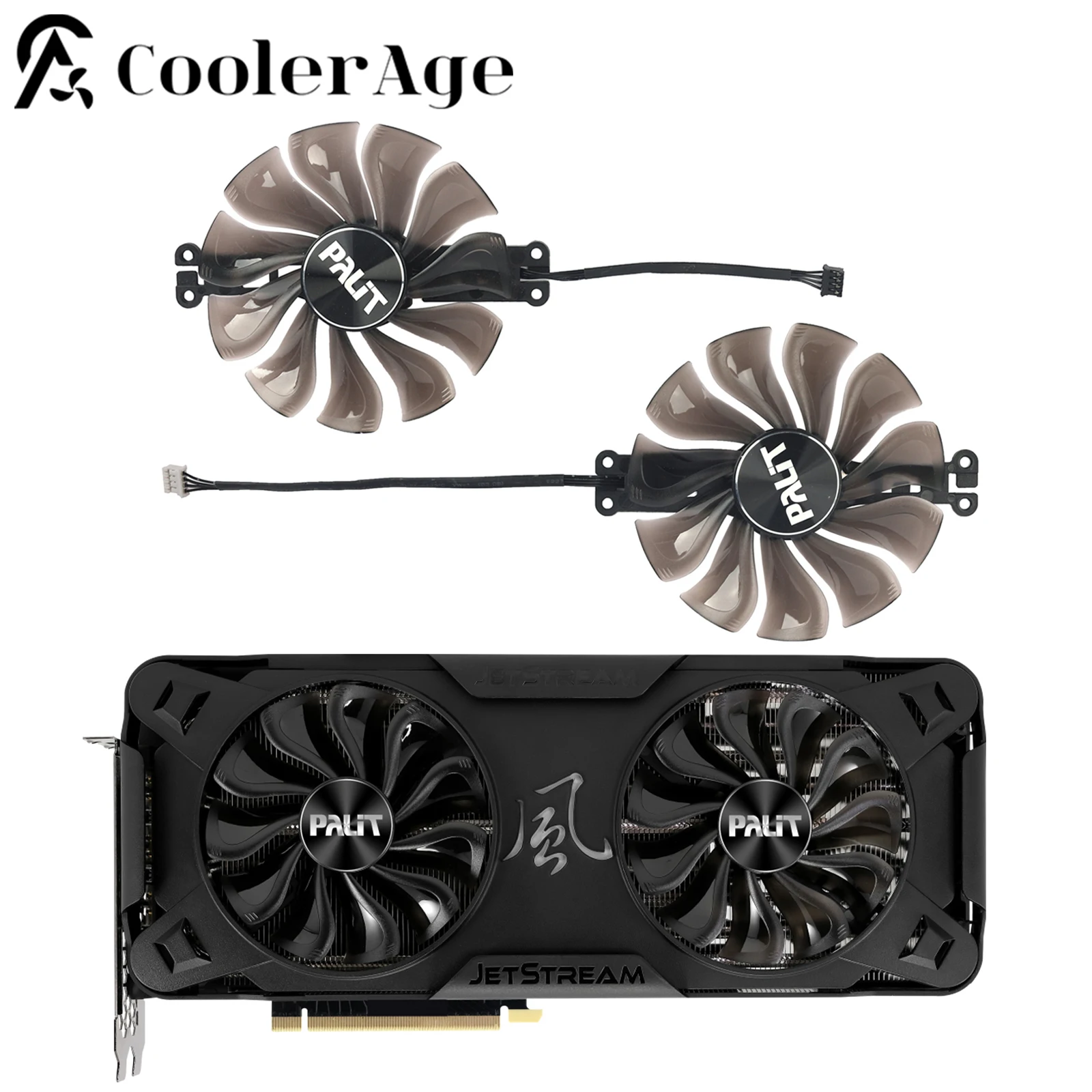 Вентилятор видеокарты для Palit RTX 3070 JetStream 95 мм TH1015B2H-PAA01 RTX3070, сменный охлаждающий вентилятор для видеокарты