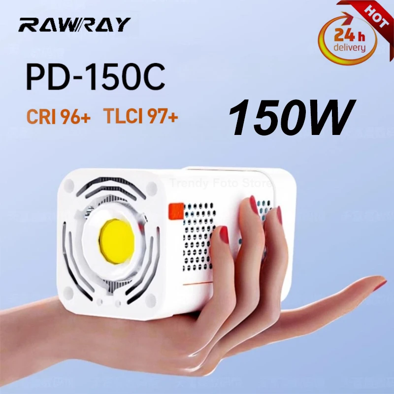 Фото Rawray PD-150DC 2800-6500K 150 Вт Мини-крепление Bowens Портативный светодиодный светильник COB для портрета, свадьбы, съемки пленки, фотосъемки №1