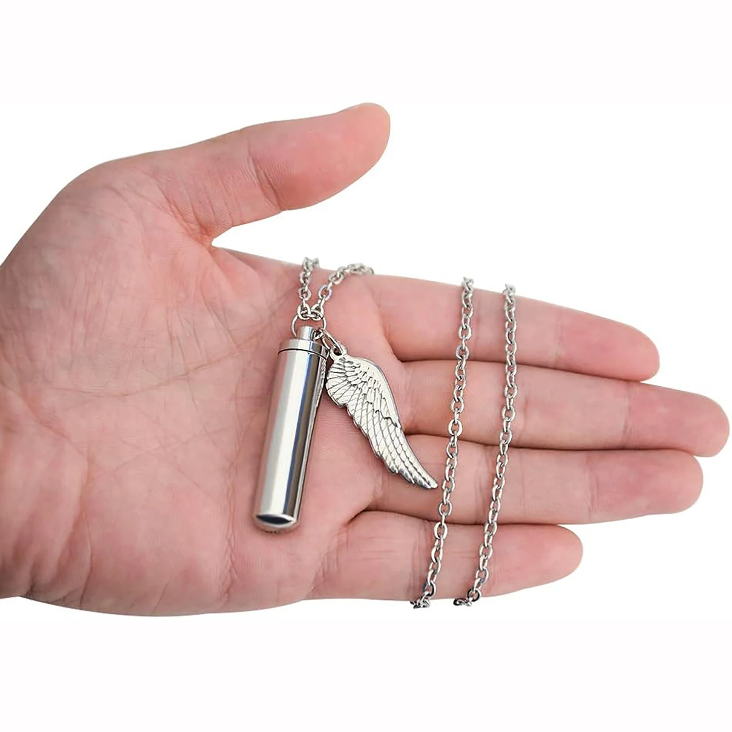 Ожерелье из нержавеющей стали высокого качества с урной для кремации крыльями