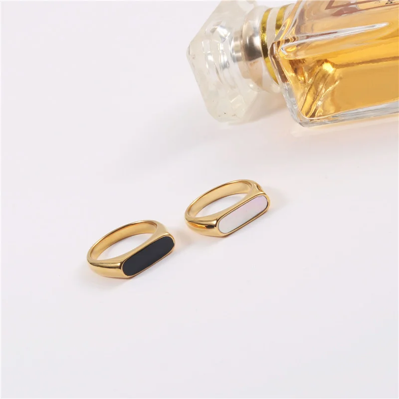 Shell Finger Korean Ring Enamel Stainless Steel Gold Plated Rings Moda Mujer Women Accessorie Designer Fashion Wholesale Jewelry |