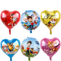 10pcs paw patrol foil balloon canine patrol skye party decoration baby cartoon figures canine heart round balloons children toys