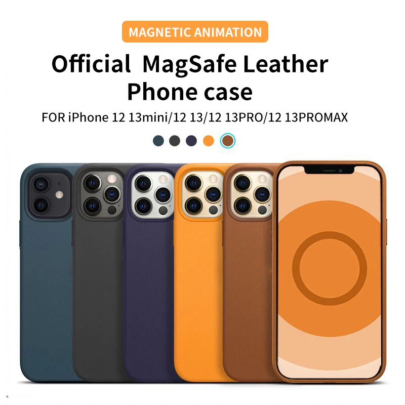 

Магнитный кожаный чехол с анимацией для Apple iphone 12pro13Pro Max 12 13 mini Box Magsafe, чехол с беспроводной зарядкой