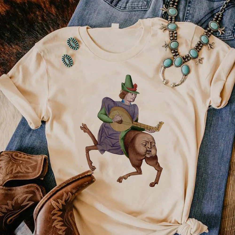 

Средневековая женская дизайнерская футболка, дизайнерская одежда для девушек