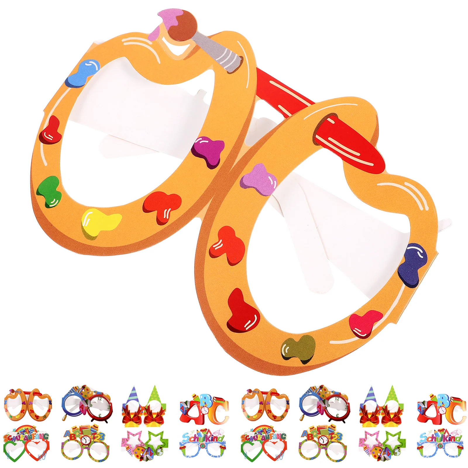 

24 Pcs Back School Paper Glasses Back-to -school Eyeglasses Party Times Kids Decor Make Cartoon Festival Children Theme Student