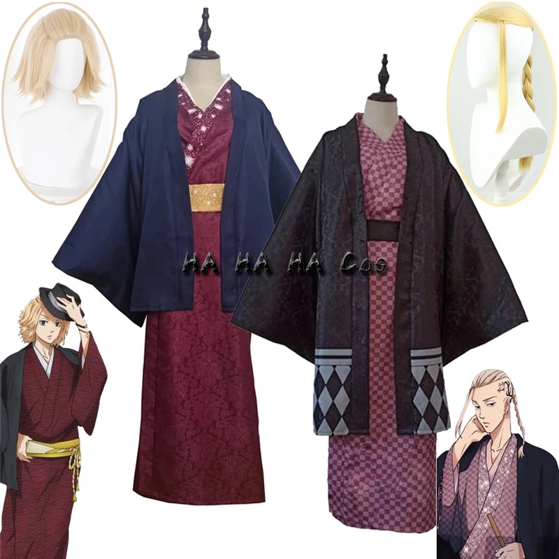 

Кимоно для косплея мангиро Сано из аниме «Мстители Токио», костюм костюмы для Хэллоуина униформа для мужчин и женщин, парик для костюма на Х...