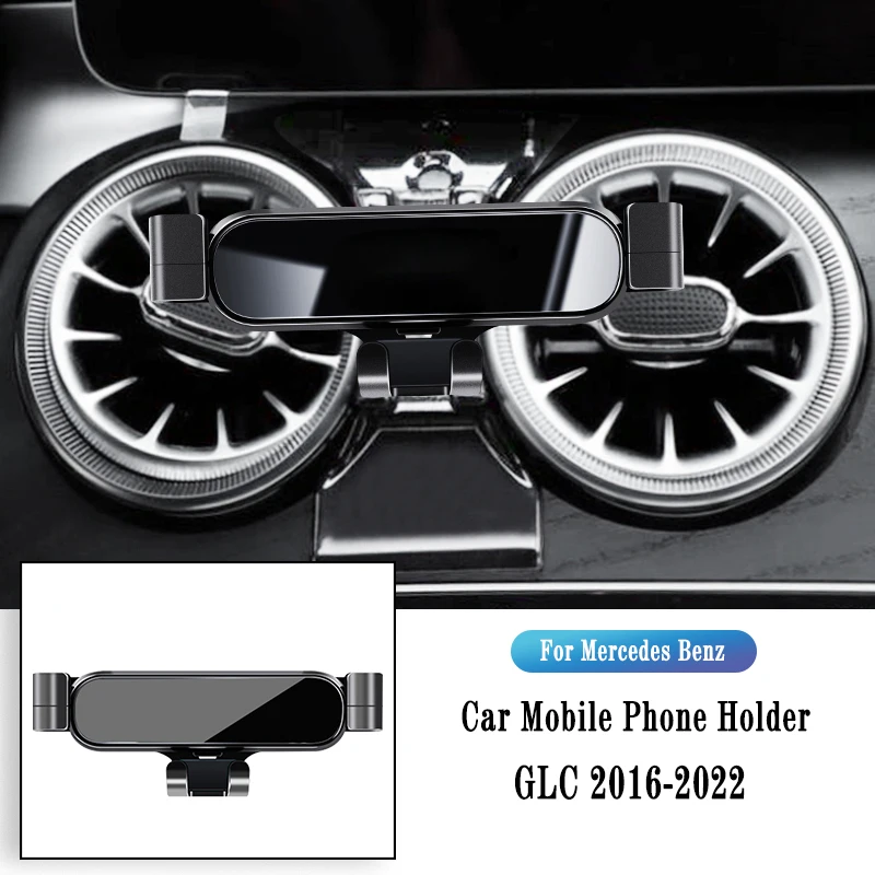 

Metal Car Holder For Mercedes Benz GLC X253 2016-2022 Gravity Navigation Bracket Air Outlet Clip Bracket Rotatable Support