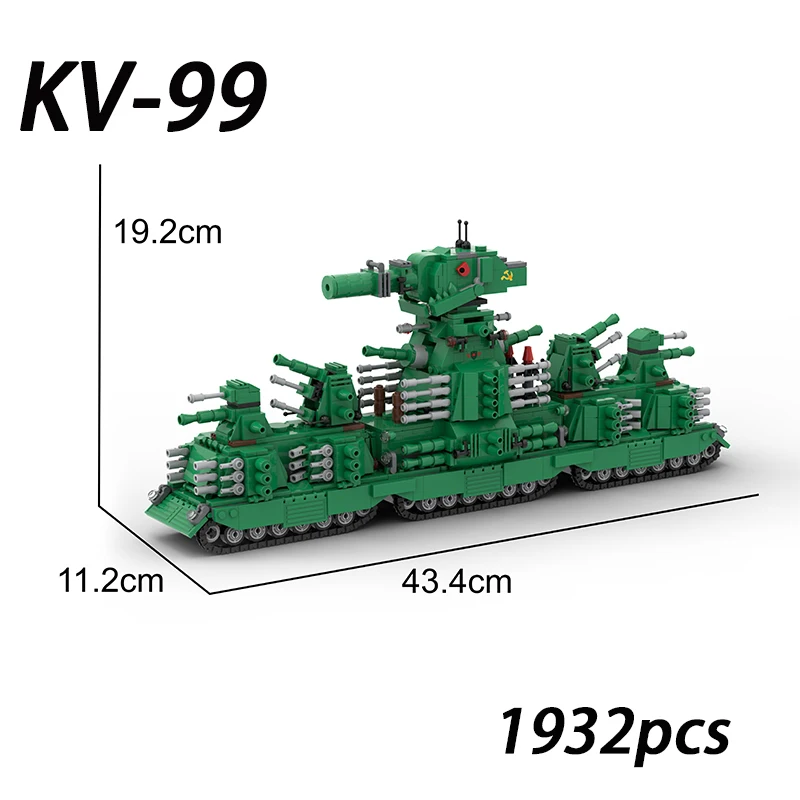 

2022 NEW Moc Military Type KV44 Main Battle Tank Model Building Blocks WW2 Army Soldiers Weapon Bricks Toys Boy Friends Gift