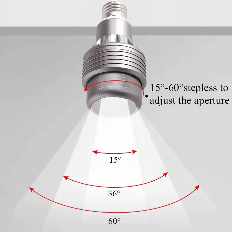 LED E27 Zoom Spot Lamp 15 to 60 Adjustment Dgrees Bulb Super Bright Focus Downlight Dining/Living room Cafe Restaurant spotLight