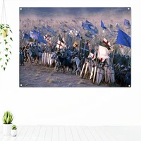 vintage knights templar fantasy art posters wall decor crusader banner flag wall sticker canvas painting mural home decor d4