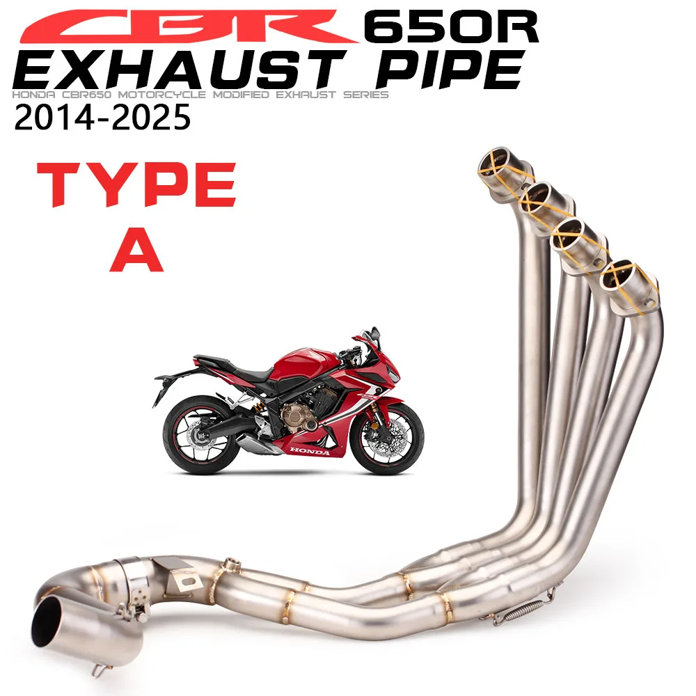 

Для Honda CBR650R CBR650F CBR650 CB650F 2014-2025 выхлопная трубка мотоцикла, модифицированная передняя соединительная труба Escape Moto, полная система