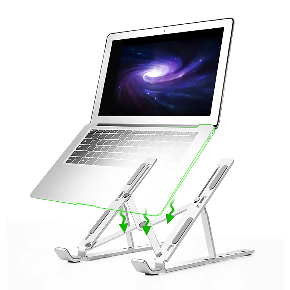 

Laptop Stand Riser 6-Angle Adjustable Aluminum Alloy Desk Holder Elevator Mount for 15.6 inch Notebook Computer